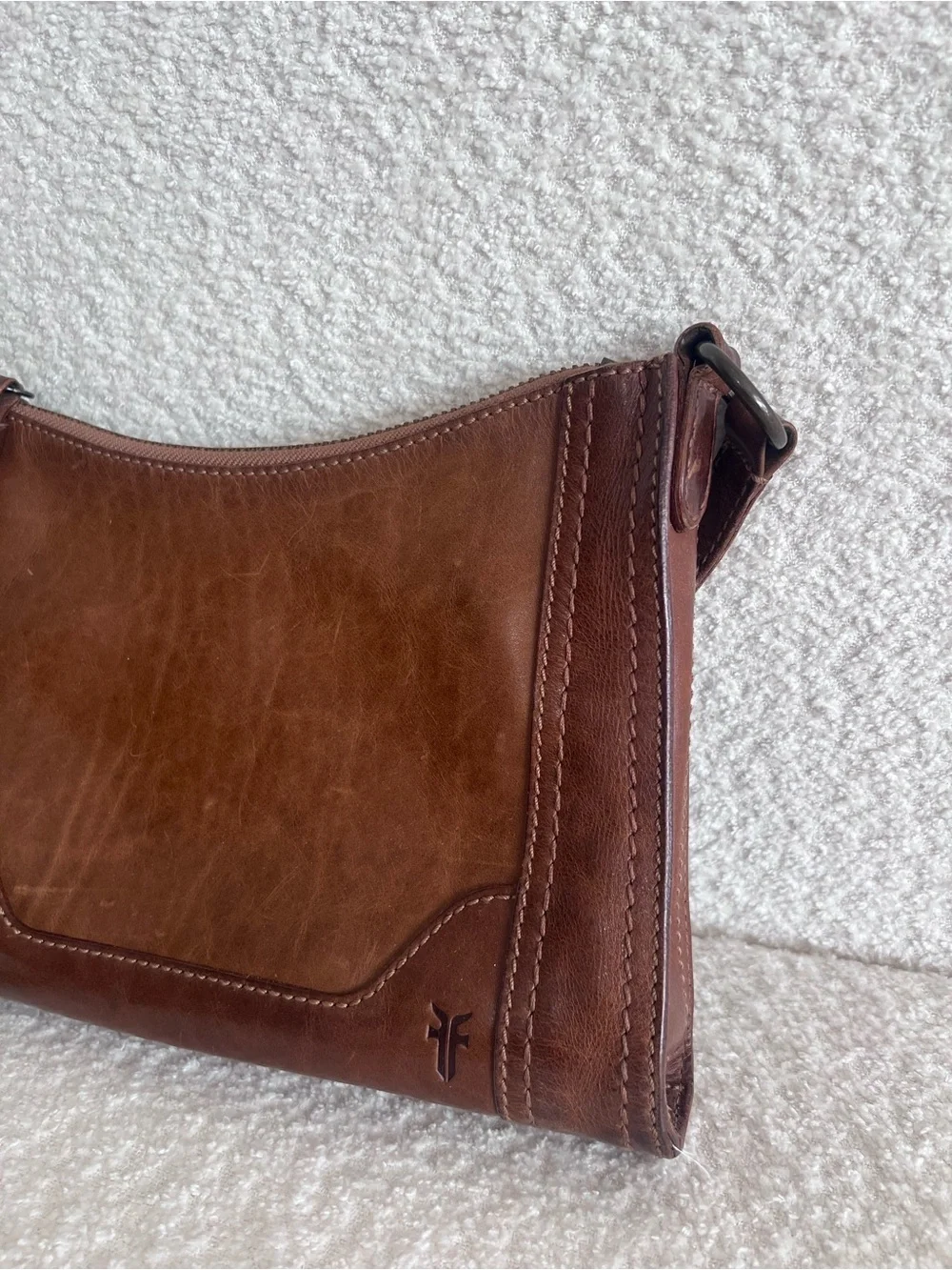 Frye Melissa‎ Zip Crossbody Leather Brown Purse Bag